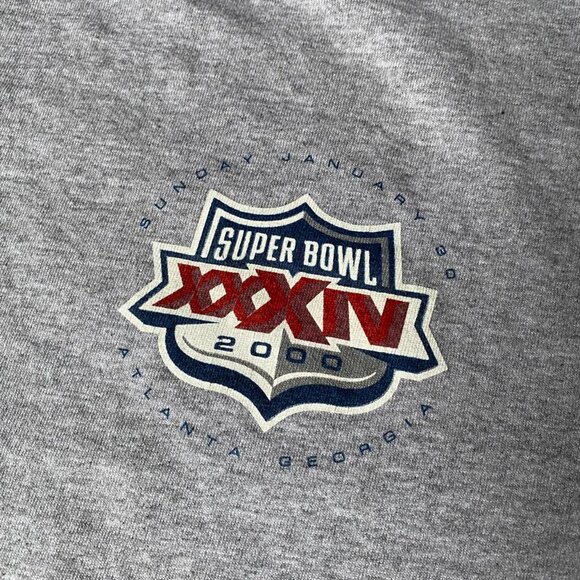 Vintage Y2K 00s Super Bowl NFL Atlanta Georgia AFC NFC XXXIV Graphic Tee Shirt L - Picture 4 of 7